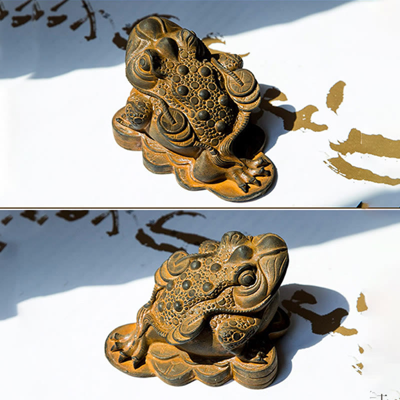 Estatua de resina fundida con óxido de hierro y monedas de cobre hechas a mano con Buddha Stones Feng Shui