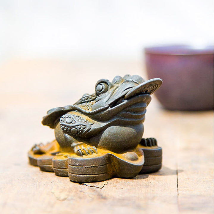 Estatua de resina fundida con óxido de hierro y monedas de cobre hechas a mano con Buddha Stones Feng Shui