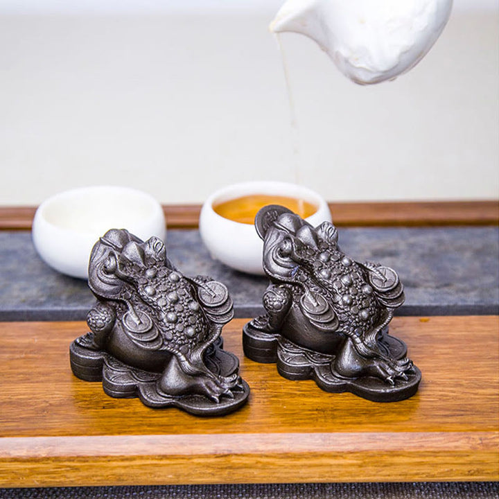 Estatua de resina fundida con óxido de hierro y monedas de cobre hechas a mano con Buddha Stones Feng Shui