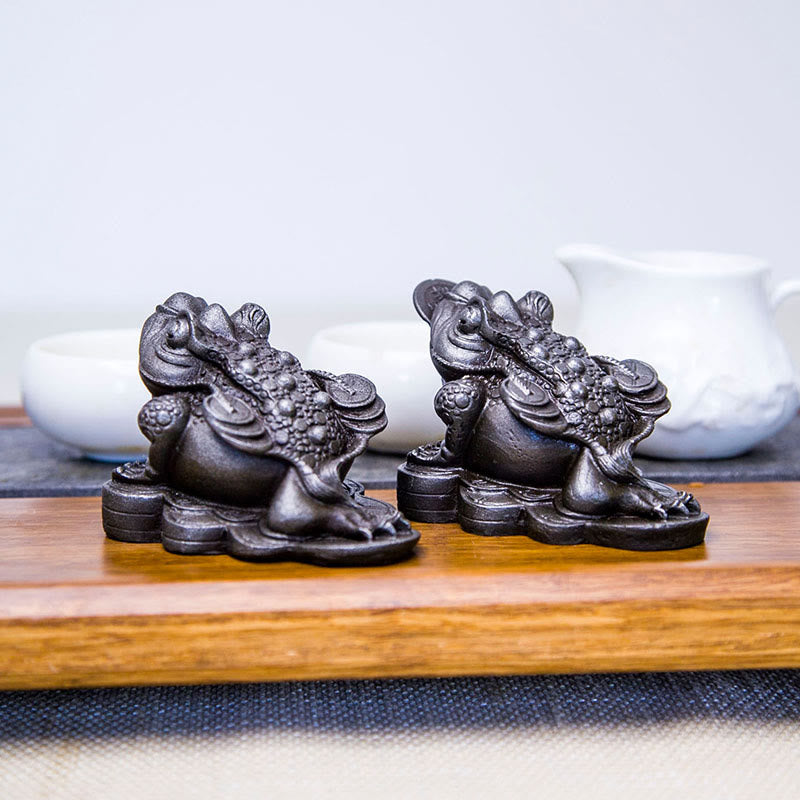 Estatua de resina fundida con óxido de hierro y monedas de cobre hechas a mano con Buddha Stones Feng Shui
