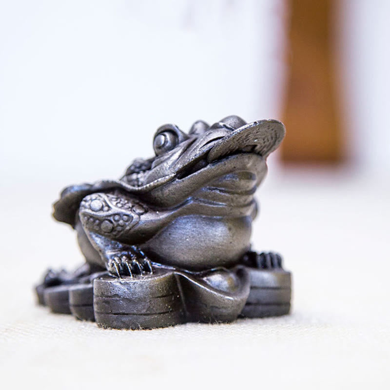 Estatua de resina fundida con óxido de hierro y monedas de cobre hechas a mano con Buddha Stones Feng Shui
