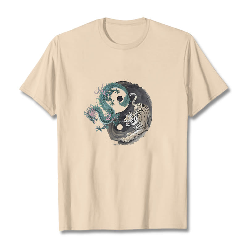 Camiseta de algodón con Buddha Stones , tigre, dragón y yin yang - Sopa de mariscos - 2XL - image 9