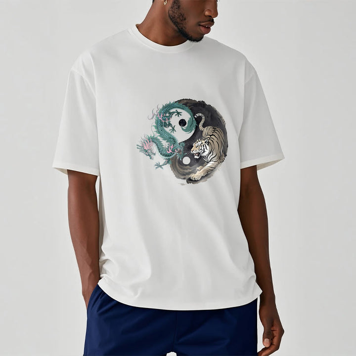 Camiseta de algodón con Buddha Stones , tigre, dragón y yin yang - image 13