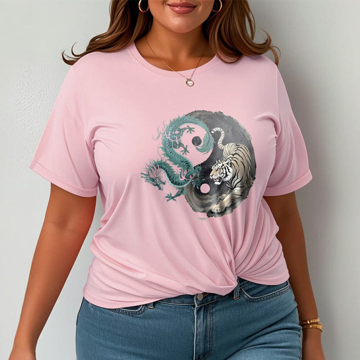 Camiseta de algodón con Buddha Stones , tigre, dragón y yin yang - image 19