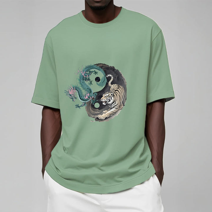 Camiseta de algodón con Buddha Stones , tigre, dragón y yin yang - image 15