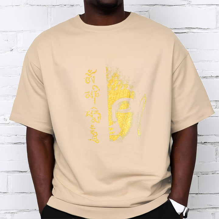 Camiseta de algodón con Buddha Stones Om Mani Padme Hum, Buda dorado - image 10