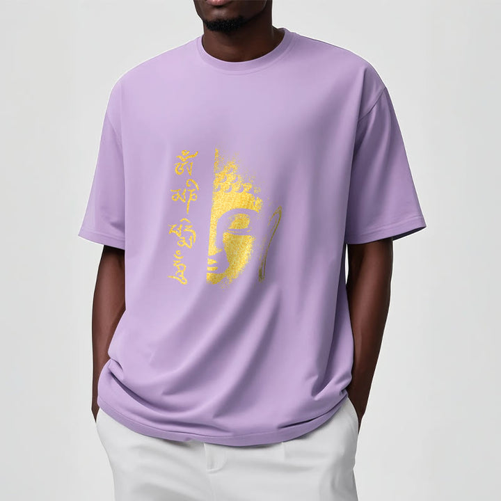 Camiseta de algodón con Buddha Stones Om Mani Padme Hum, Buda dorado - image 17