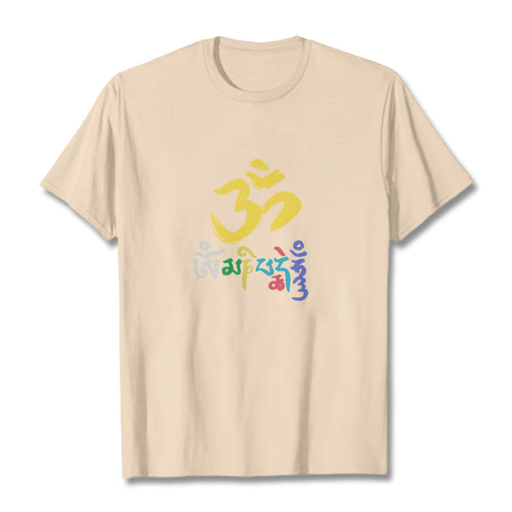 Camiseta de algodón con Buddha Stones y Om Mani Padme Hum de colores - Sopa de mariscos - 2XL - image 9