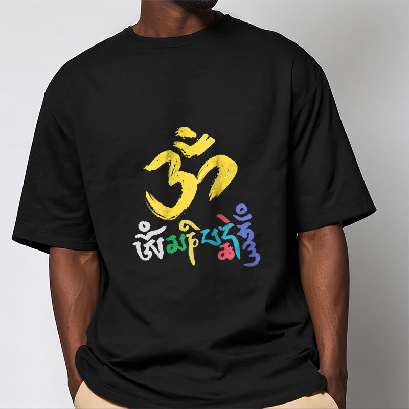 Camiseta de algodón con Buddha Stones y Om Mani Padme Hum de colores - image 4