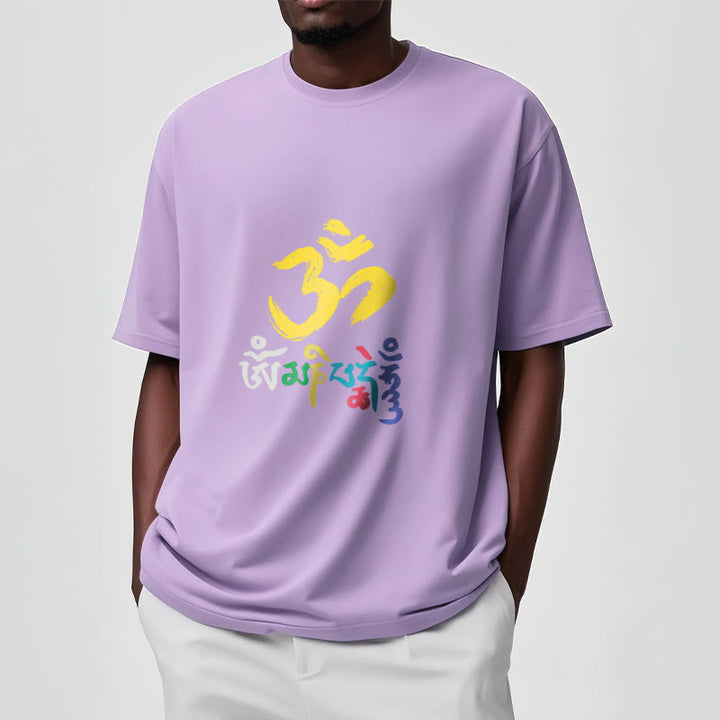 Camiseta de algodón con Buddha Stones y Om Mani Padme Hum de colores - image 17