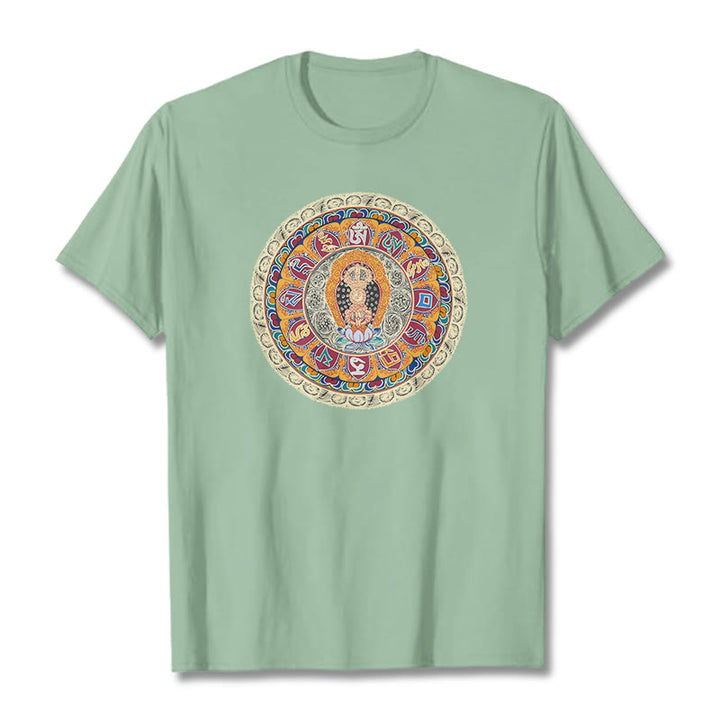 Camiseta de algodón con Buddha Stones - Verde pálido - 2XL - image 13