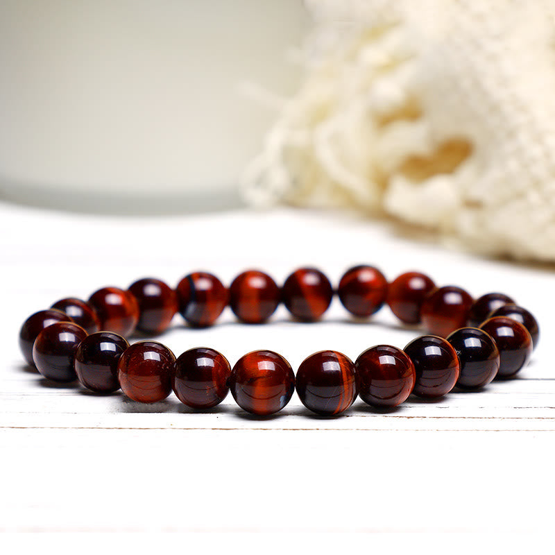 Pulsera de confianza con varias Buddha Stones y ojo de tigre - Ojo de tigre rojo (circunferencia de la muñeca: 14-16 cm) - 8 mm - image 21