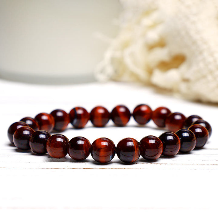 Pulsera de confianza con varias Buddha Stones y ojo de tigre - Ojo de tigre rojo (circunferencia de la muñeca: 14-16 cm) - 8 mm - image 21