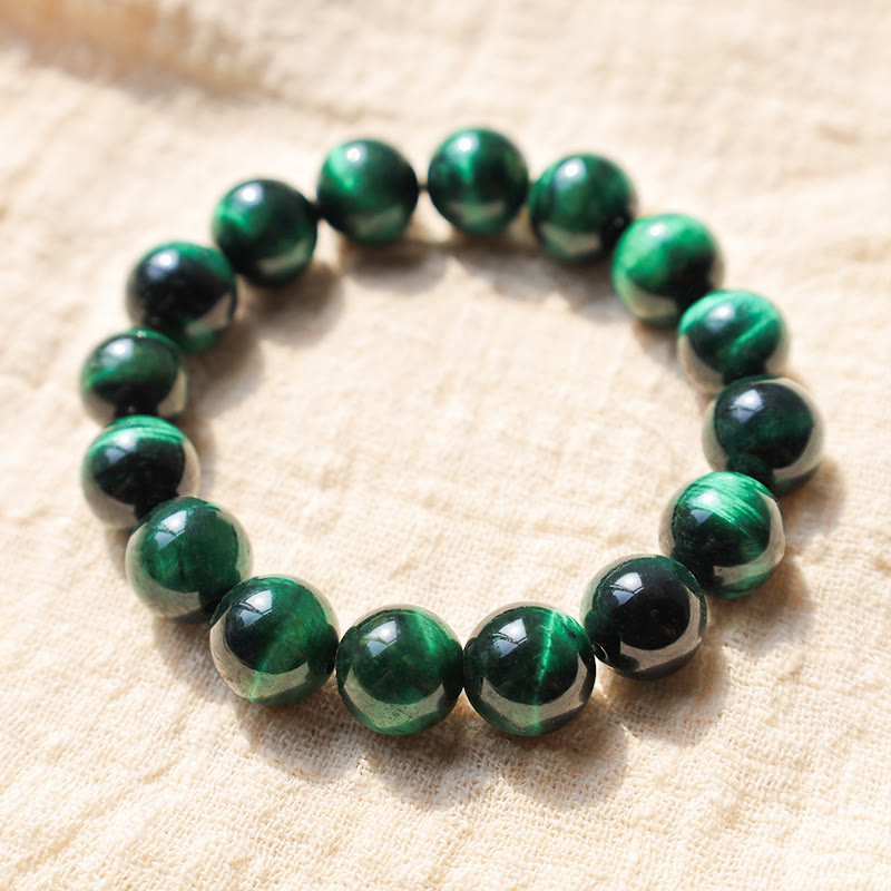 Pulsera de confianza con varias Buddha Stones y ojo de tigre - Ojo de tigre verde (circunferencia de la muñeca: 14-16 cm) - 12 mm - image 41