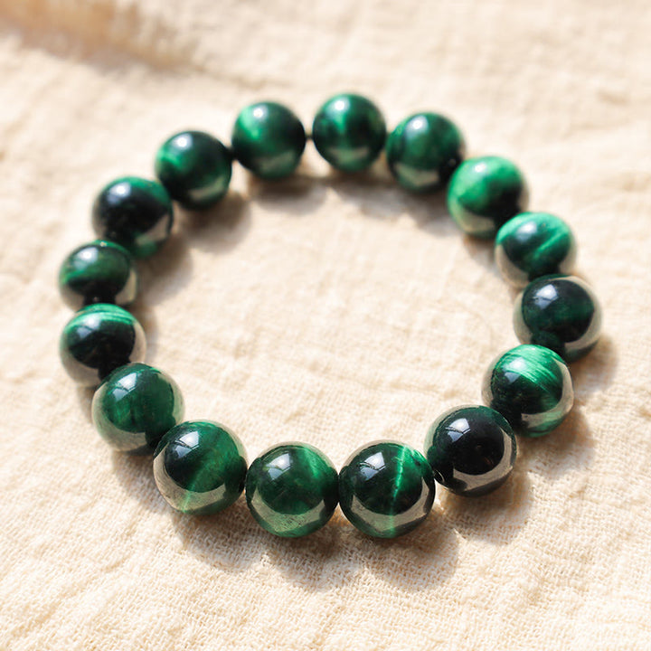 Pulsera de confianza con varias Buddha Stones y ojo de tigre - Ojo de tigre verde (circunferencia de la muñeca: 14-16 cm) - 12 mm - image 41