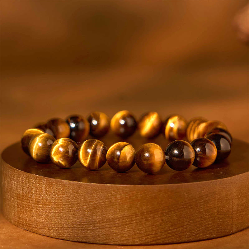 Pulsera de confianza con varias Buddha Stones y ojo de tigre - Ojo de tigre (circunferencia de la muñeca: 14-16 cm) - 12 mm - image 115