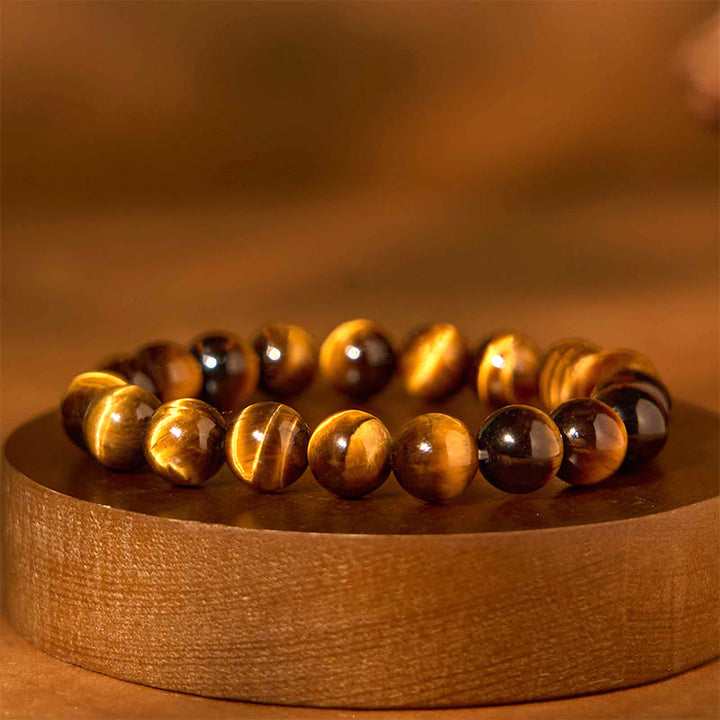 Pulsera de confianza con varias Buddha Stones y ojo de tigre - Ojo de tigre (circunferencia de la muñeca: 14-16 cm) - 12 mm - image 115