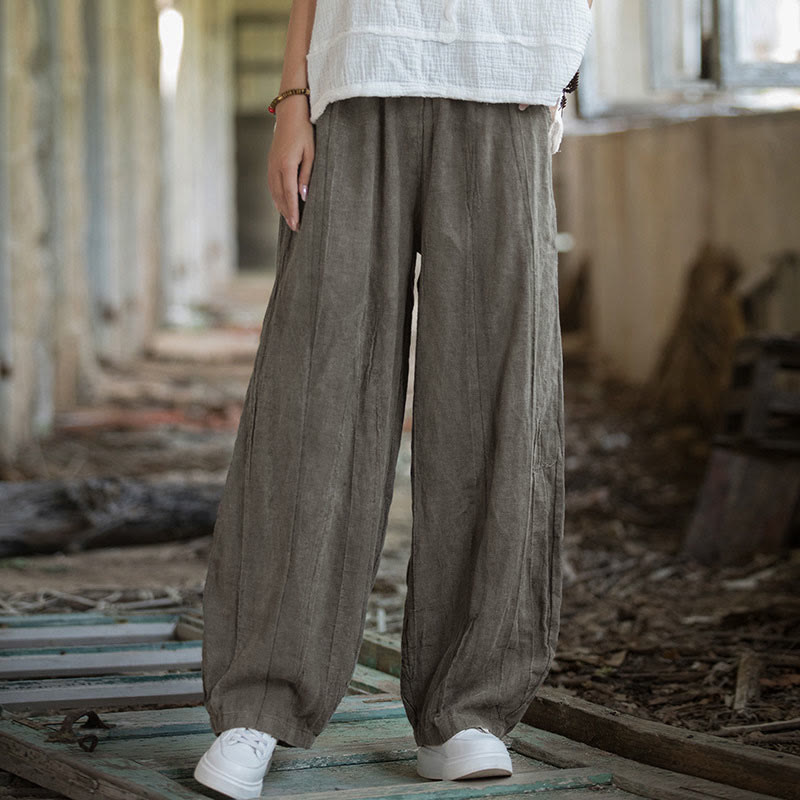 Buddha Stones Retro Tie Dye Harem Pantalones Casual Mujer Yoga Pantalones Con Bolsillos - Caqui oscuro (versión normal) - US6, UK/AU10, EU38 (L)  - image 16