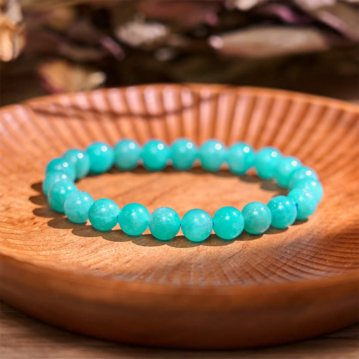 Pulsera de la calma con piedra de Buda, varios cristales, malaquita, lazurita, lapislázuli y hemimorfita. - Amazonita oscura (circunferencia de la muñeca: 14-16 cm) - image 33