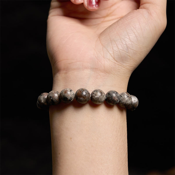Pulsera de la calma con piedra de Buda, varios cristales, malaquita, lazurita y hemimorfita