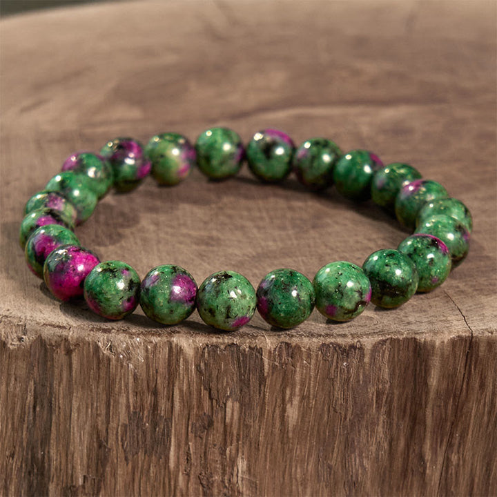 Pulsera de la calma con piedra de Buda, varios cristales, malaquita, lazurita y hemimorfita