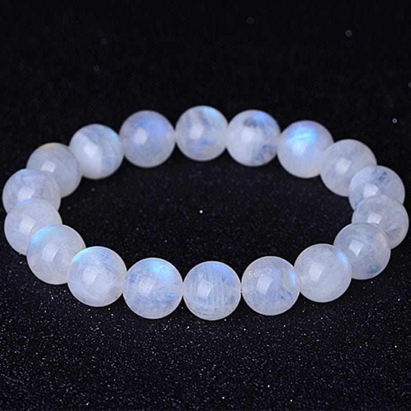 Pulsera de la calma con piedra de Buda, varios cristales, malaquita, lazurita, lapislázuli y hemimorfita. - Piedra lunar (circunferencia de la muñeca: 14-17 cm) - image 110