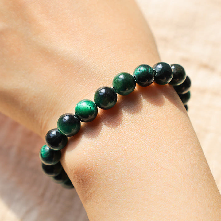 Pulsera de la calma con piedra de Buda, varios cristales, malaquita, lazurita y hemimorfita