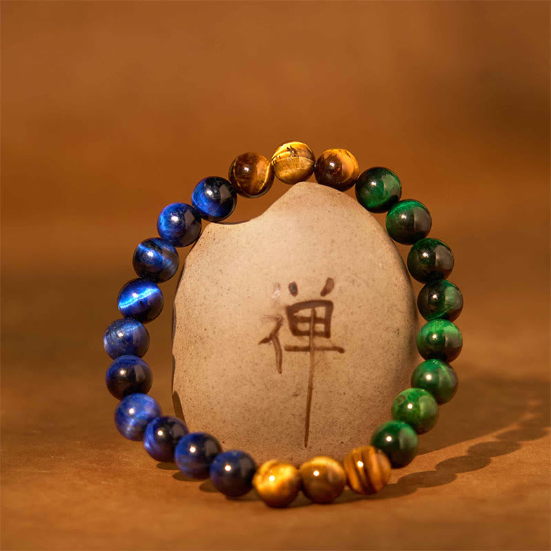 Pulsera de la calma con piedra de Buda, varios cristales, malaquita, lazurita y hemimorfita