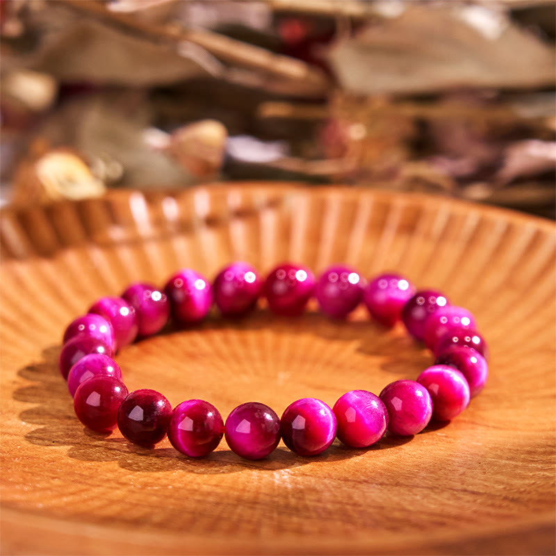 Pulsera de la calma con piedra de Buda, varios cristales, malaquita, lazurita, lapislázuli y hemimorfita. - Ojo de tigre rosa (circunferencia de la muñeca: 14-16 cm) - image 141