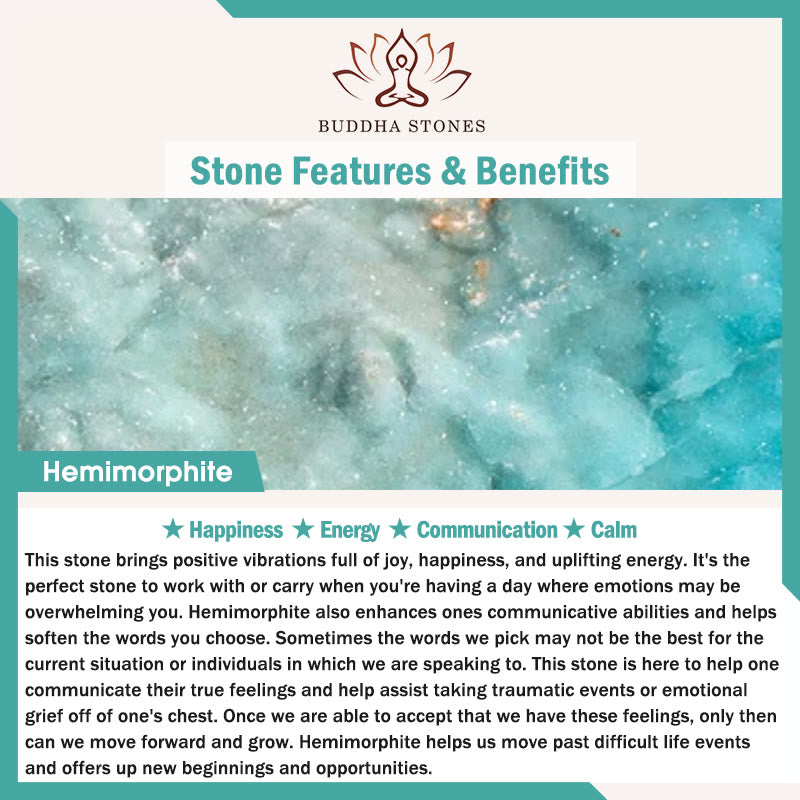 Pulsera de la calma con piedra de Buda, varios cristales, malaquita, lazurita y hemimorfita - image 11