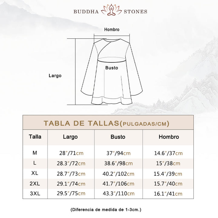 Conjunto de ropa de lino y algodón para mujer, camisa de manga larga de tres cuartos, pantalones de pierna ancha, 2 uds., Buddha Stones - image 4