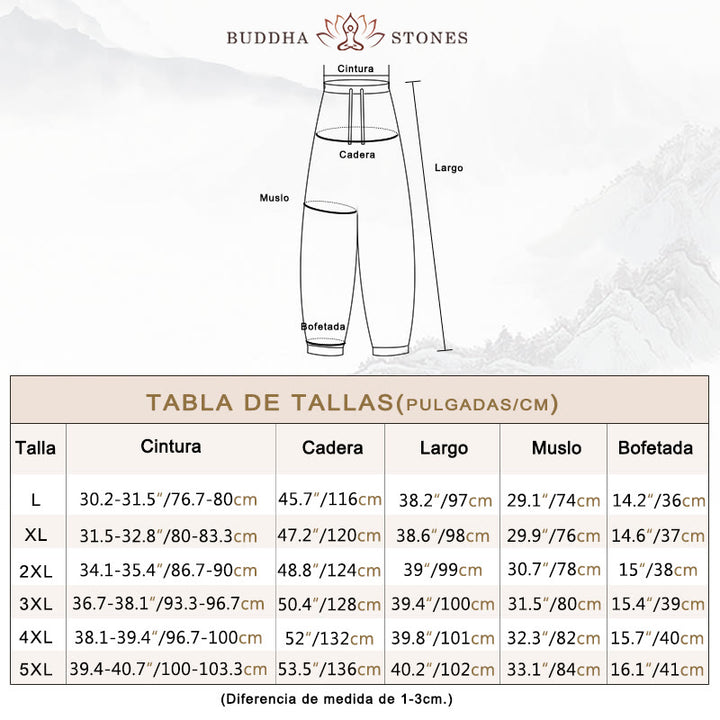 Pantalones harén de pana con cordón y bolsillos para otoño e invierno de Buddha Stones para hombre