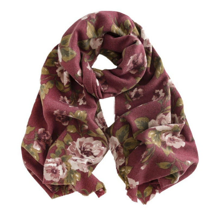 Chal tibetano con Buddha Stones, rosa de jardín, bufanda de viaje acogedora para otoño e invierno