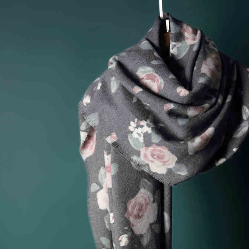 Chal tibetano con Buddha Stones, rosa de jardín, bufanda de viaje acogedora para otoño e invierno - image 17