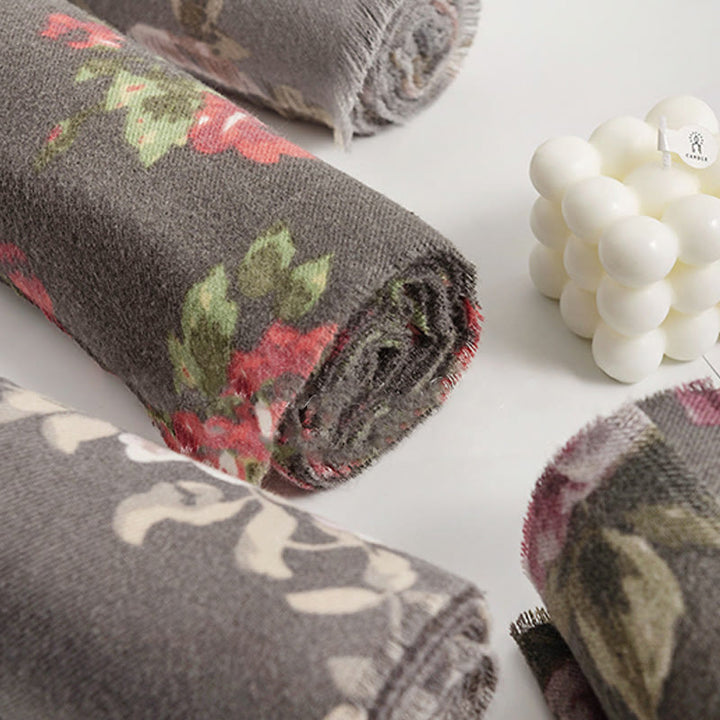Chal de jardín con flores de rosas tibetanas y Buddha Stones, bufanda acogedora para otoño e invierno  - image 27