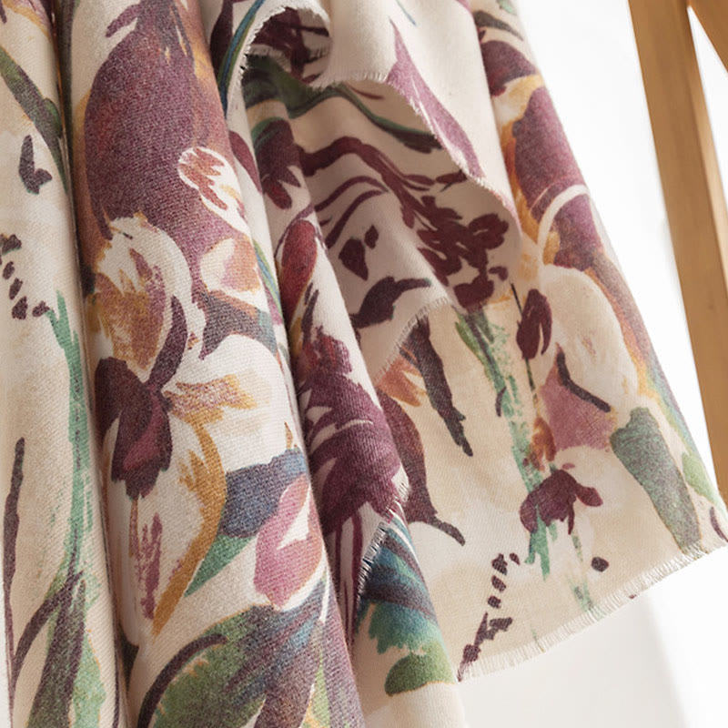 Chal con estampado de flores coloridas y dulces tibetanas con Buddha Stones para otoño e invierno, bufanda suave - image 13