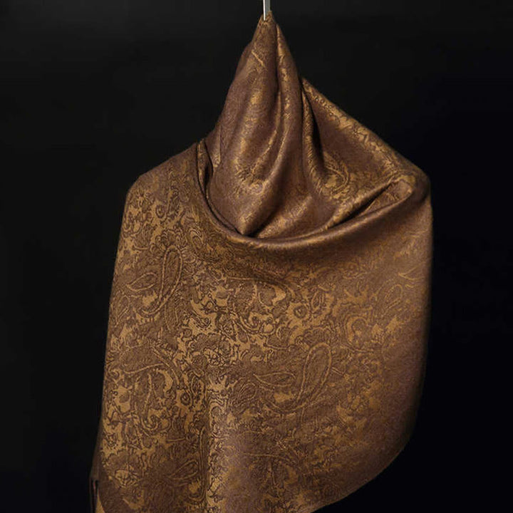 Chal tibetano de jacquard de anacardo con borlas y Buddha Stones , ideal para primavera, otoño e invierno. Bufanda cálida y acogedora. - image 3