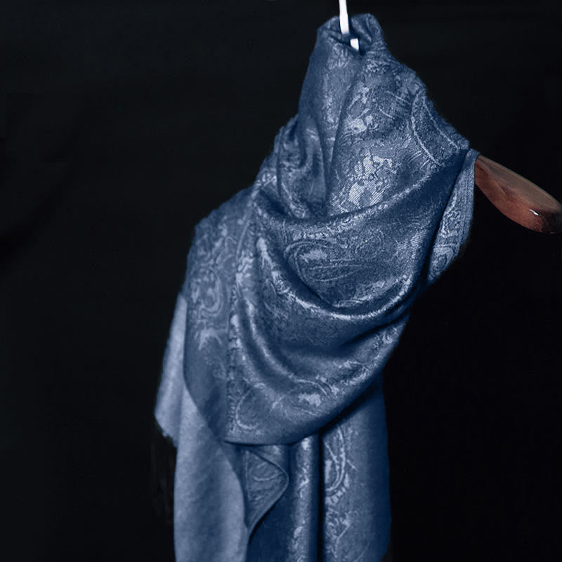 Chal tibetano de jacquard de anacardo con borlas y Buddha Stones , ideal para primavera, otoño e invierno. Bufanda cálida y acogedora. - image 11