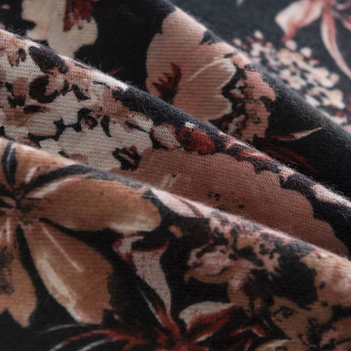 Chal con estampado de flores de crisantemo tibetano , Buddha Stones , rosa, otoño e invierno, suave y cálido
