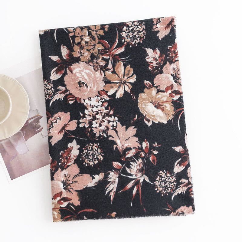 Chal con estampado de flores de crisantemo tibetano , Buddha Stones , rosa, otoño e invierno, suave y cálido