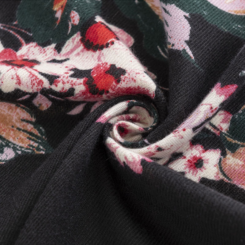 Chal con estampado de flores de peonía y rosas tibetanas con Buddha Stones, bufanda cálida y acogedora para otoño e invierno