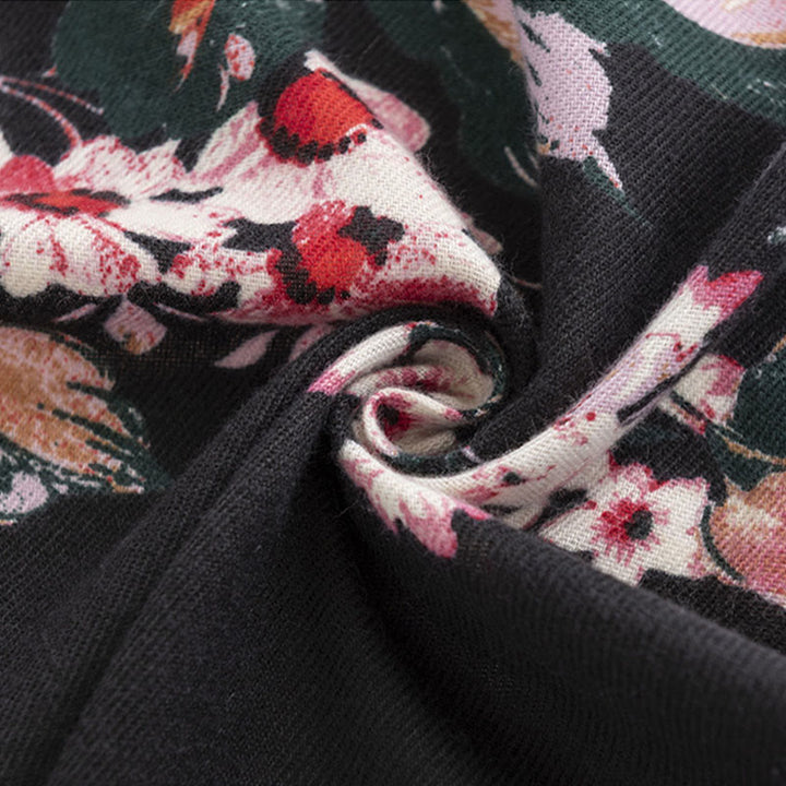 Chal con estampado de flores de peonía y rosas tibetanas con Buddha Stones, bufanda cálida y acogedora para otoño e invierno