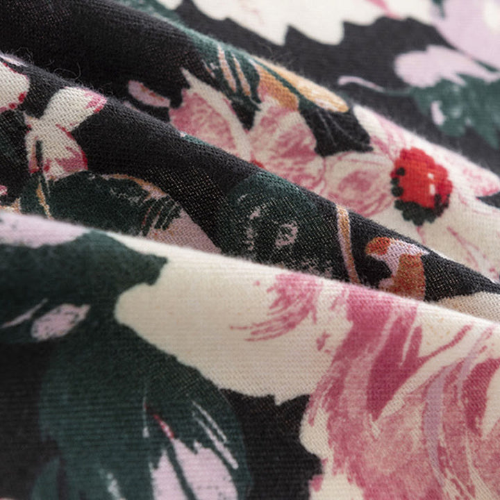 Chal con estampado de flores de peonía y rosas tibetanas con Buddha Stones, bufanda cálida y acogedora para otoño e invierno
