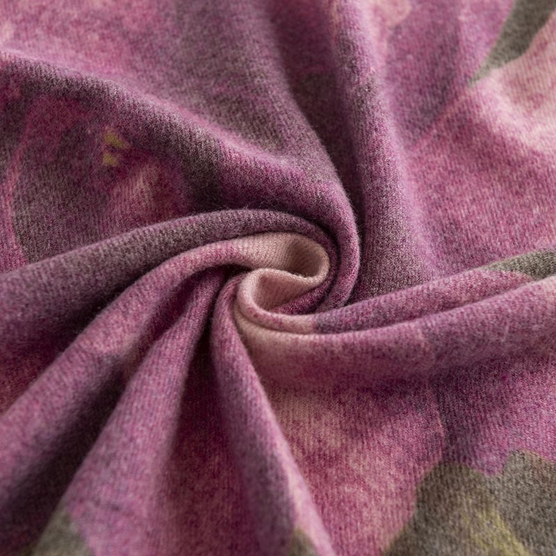 Chal tibetano con Buddha Stones , estilo artístico, estampado de hibisco sirio, bufanda cálida y acogedora para otoño e invierno - image 14