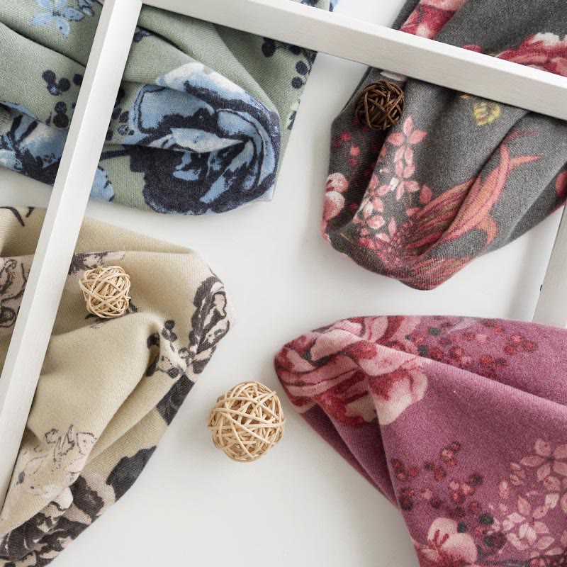 Chal tibetano con Buddha Stones , estilo jardín, estampado de flores de rosas, bufanda suave y cálida para otoño e invierno