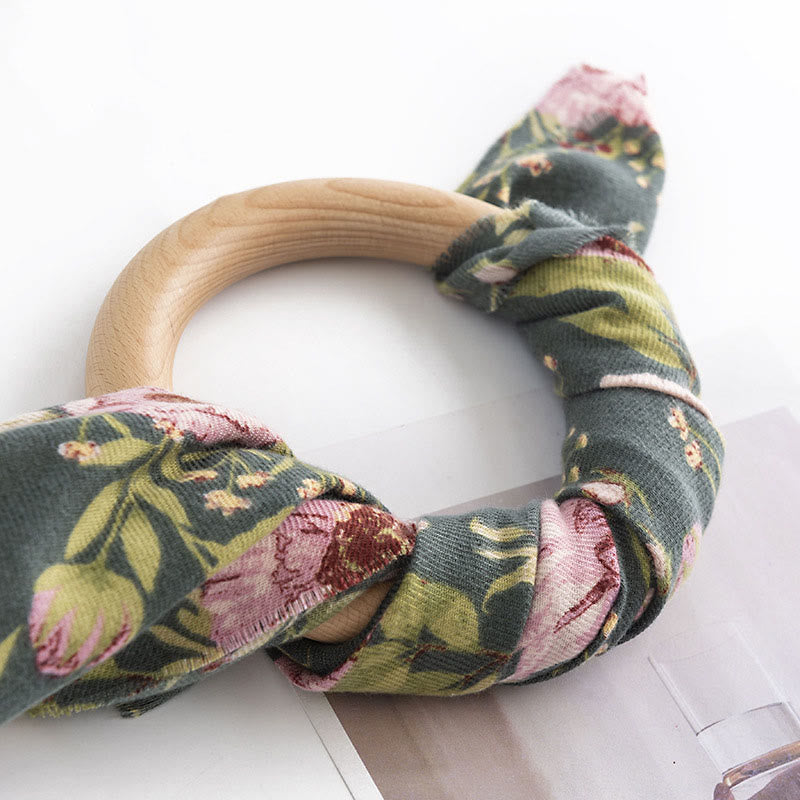 Chal tibetano con Buddha Stones , estampado de hojas exuberantes y flores florecientes, bufanda suave y cálida para otoño e invierno
