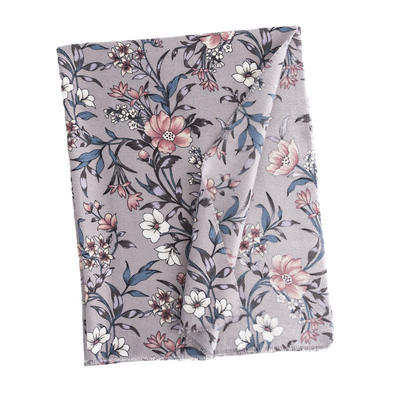 Chal tibetano con Buddha Stones, estampado retro de camelia japonesa en flor, bufanda suave y cálida para otoño e invierno - image 8