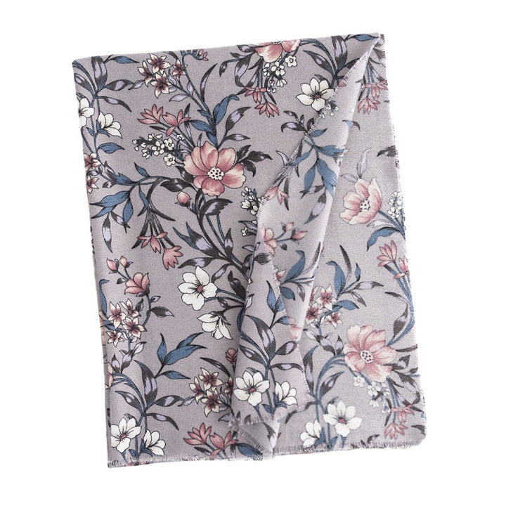 Chal tibetano con Buddha Stones, estampado retro de camelia japonesa en flor, bufanda suave y cálida para otoño e invierno - image 8