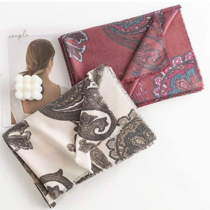 Chal con estampados de cachemira tibetano y Buddha Stones para otoño e invierno, suave y cálido