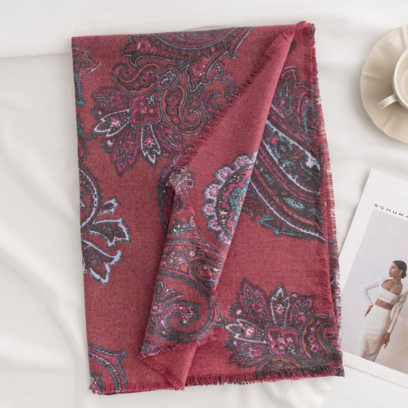 Chal con estampados de cachemira tibetano y Buddha Stones para otoño e invierno, suave y cálido